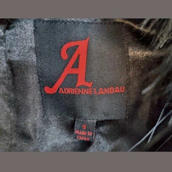 NEW Adrienne Landau Black Vest, Faux Fur Collar  w/Shearling Body Size Small - Picture 8 of 12